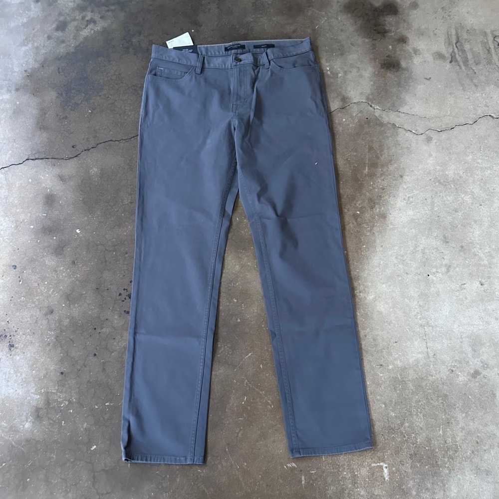 Banana Republic Traveler Pants Mens 34x32 Grey New Slim Fit Mid Rise Chino